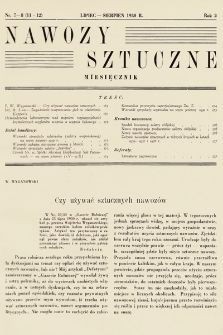 Nawozy Sztuczne. 1930, nr 7-8