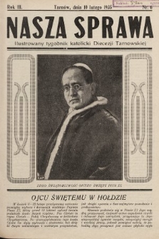 Nasza Sprawa : ilustrowany tygodnik katolicki Diecezji Tarnowskiej. 1935, nr 6