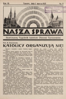 Nasza Sprawa : ilustrowany tygodnik katolicki Diecezji Tarnowskiej. 1935, nr 9