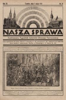 Nasza Sprawa : ilustrowany tygodnik katolicki Diecezji Tarnowskiej. 1935, nr 18