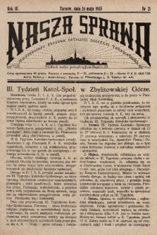 Nasza Sprawa : ilustrowany tygodnik katolicki Diecezji Tarnowskiej. 1935, nr 21