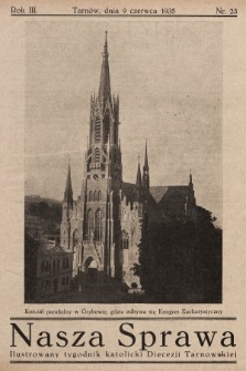 Nasza Sprawa : ilustrowany tygodnik katolicki Diecezji Tarnowskiej. 1935, nr 23