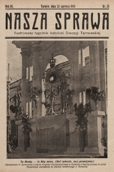 Nasza Sprawa : ilustrowany tygodnik katolicki Diecezji Tarnowskiej. 1935, nr 25