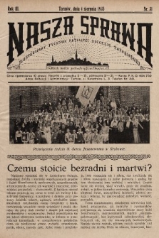 Nasza Sprawa : ilustrowany tygodnik katolicki Diecezji Tarnowskiej. 1935, nr 31