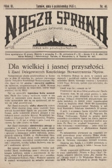 Nasza Sprawa : ilustrowany tygodnik katolicki Diecezji Tarnowskiej. 1935, nr 40