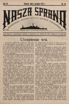Nasza Sprawa : ilustrowany tygodnik katolicki Diecezji Tarnowskiej. 1935, nr 48