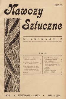 Nawozy Sztuczne. 1932, nr 2