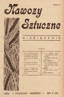 Nawozy Sztuczne. 1932, nr 3