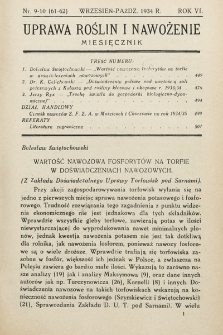 Uprawa Roślin i Nawożenie. 1934, nr 9-10