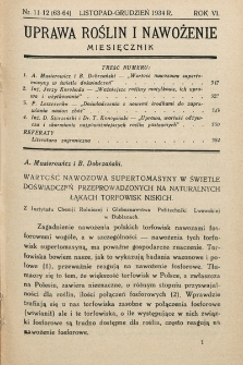 Uprawa Roślin i Nawożenie. 1934, nr 11-12
