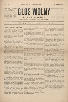 Głos Wolny : tygodnik polityczny, społeczny i literacki : organ niezawisły. 1893, nr 11