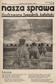 Nasza Sprawa : ilustrowany tygodnik katolicki. 1936, nr 29