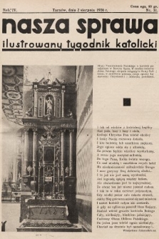 Nasza Sprawa : ilustrowany tygodnik katolicki. 1936, nr 31