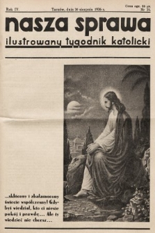 Nasza Sprawa : ilustrowany tygodnik katolicki. 1936, nr 35