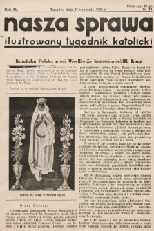 Nasza Sprawa : ilustrowany tygodnik katolicki. 1936, nr 39