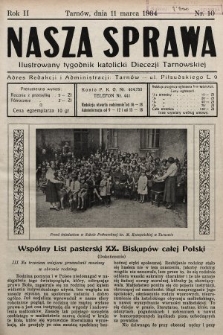 Nasza Sprawa : ilustrowany tygodnik katolicki Diecezji Tarnowskiej. 1934, nr 10