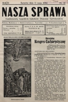 Nasza Sprawa : ilustrowany tygodnik katolicki Diecezji Tarnowskiej. 1934, nr 19