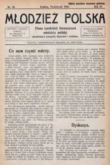 Młodzież Polska : pismo katolickich Stowarzyszeń młodzieży polskiej zatrudnionej w przemyśle, kupiectwie i rolnictwie. 1920, nr 10