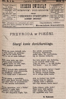 Opiekun Zwierząt Domowych i Pożytecznych : organ Krakowskiego Stowarzyszenia Ochrony Zwierząt. 1887, nr 3 i 4
