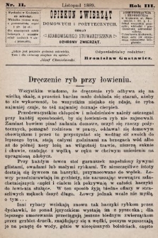Opiekun Zwierząt Domowych i Pożytecznych : organ Krakowskiego Stowarzyszenia Ochrony Zwierząt. 1889, nr 11