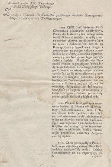 Proiekt przez JW. Krzuckiego Posła Wołyńskiego podany : Zasady i Warunki do Proiektu prędszego dochodu Rzeczypospolitey i rozrządzenia Królewszczyzn