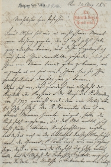 Lettera a Karl Ritter datata 1826