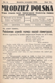 Młodzież Polska : organ Związku Katol. Stowarzyszeń Młodzieży Polskiej diecezji krakowskiej. 1925, nr 3