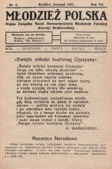 Młodzież Polska : organ Związku Katol. Stowarzyszeń Młodzieży Polskiej diecezji krakowskiej. 1925, nr 5