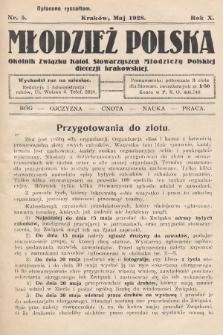 Młodzież Polska : okólnik Związku Katol. Stowarzyszeń Młodzieży Polskiej diecezji krakowskiej. 1928, nr 5