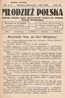 Młodzież Polska : okólnik Związku Katol. Stowarzyszeń Młodzieży Polskiej diecezji krakowskiej. 1929, nr 4-5