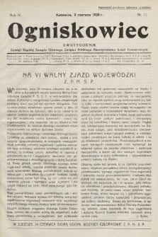 Ogniskowiec : dwutygodnik Komisji Śląskiej Zarządu Głównego Związku Polskiego Nauczycielstwa Szkół Powszechnych. 1928, nr 11