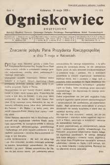 Ogniskowiec : dwutygodnik Komisji Śląskiej Zarządu Głównego Związku Polskiego Nauczycielstwa Szkół Powszechnych. 1929, nr 8-9