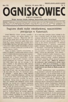 Ogniskowiec : dwutygodnik Okręgu Śląskiego Związku Polskiego Nauczycielstwa Szkół Powszechnych. 1931, nr 5