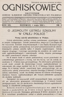 Ogniskowiec : dwutygodnik Okręgu Śląskiego Związku Nauczycielstwa Polskiego. 1932, nr 9