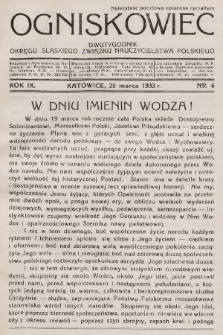 Ogniskowiec : dwutygodnik Okręgu Śląskiego Związku Nauczycielstwa Polskiego. 1933, nr 6
