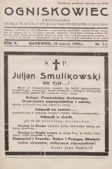 Ogniskowiec : dwutygodnik Okręgu Śląskiego Związku Nauczycielstwa Polskiego. 1934, nr 5-6