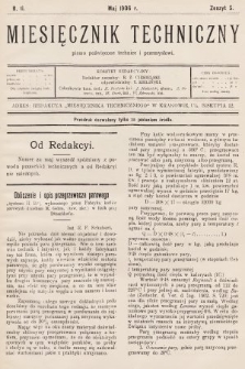 Miesięcznik Techniczny : pismo poświęcone technice i przemysłowi. 1906, nr 5