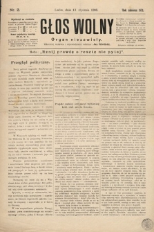 Głos Wolny : tygodnik polityczny, społeczny i literacki : organ niezawisły. 1895, nr 2