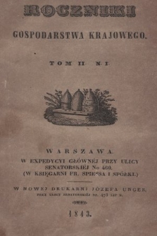 Roczniki Gospodarstwa Krajowego. [R. 2], 1843, T. 2, nr 1