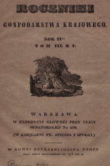 Roczniki Gospodarstwa Krajowego. R. 2, 1843, T. 3, nr 1
