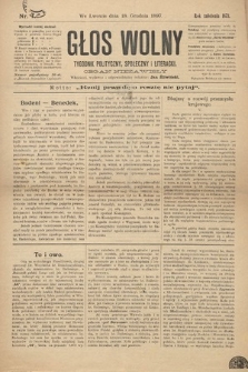 Głos Wolny : tygodnik polityczny, społeczny i literacki : organ niezawisły. 1897, nr 7