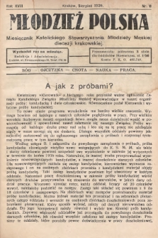 Młodzież Polska : miesięcznik Katolickiego Stowarzyszenia Młodzieży Męskiej diecezji krakowskiej. 1936, nr 8