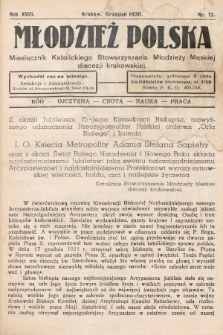 Młodzież Polska : miesięcznik Katolickiego Stowarzyszenia Młodzieży Męskiej diecezji krakowskiej. 1936, nr 12