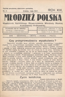Młodzież Polska : miesięcznik Katolickiego Stowarzyszenia Młodzieży Męskiej Archidiecezji Krakowskiej. 1937, nr 2