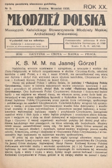 Młodzież Polska : miesięcznik Katolickiego Stowarzyszenia Młodzieży Męskiej Archidiecezji Krakowskiej. 1938, nr 9