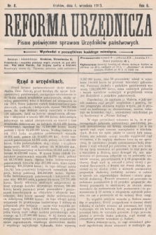 Reforma Urzędnicza : pismo poświęcone sprawom Urzędników państwowych, 1913, nr 8