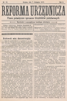 Reforma Urzędnicza : pismo poświęcone sprawom Urzędników państwowych, 1913, nr 10