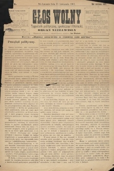 Głos Wolny : tygodnik polityczny, społeczny i literacki : organ niezawisły. 1901, nr 4