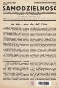 Samodzielność : dwutygodnik poświęcony sprawom samodzielności kulturalno - gospodarczej. 1936, nr 1