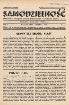 Samodzielność : dwutygodnik poświęcony sprawom samodzielności kulturalno - gospodarczej. 1936, nr 11